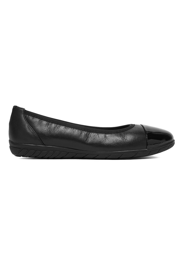 Balerini - piele naturala - negru - dama