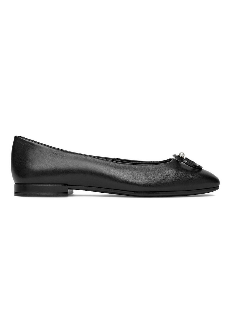 Balerini - piele naturala - negru - varf patrat - pentru dama