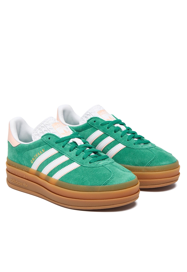 Tenisi dama - piele naturala - verde - platforma -