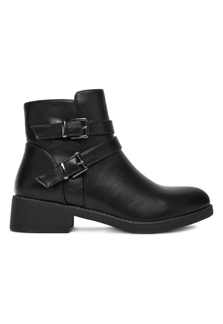 Botine femei - material textil - negru -