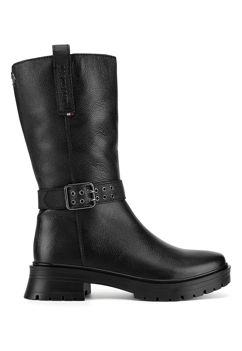 Botine dama - piele naturala - negru - inchidere cu fermoar -