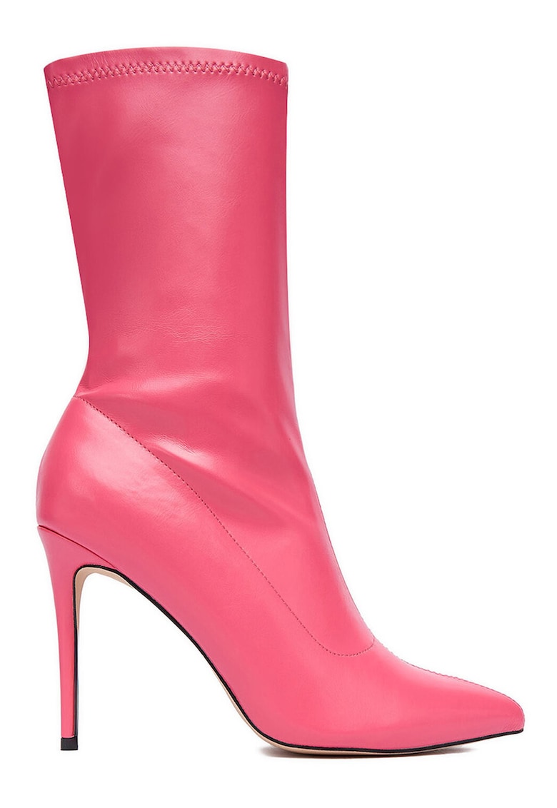 Botine dama - stiletto - roz - material sintetic