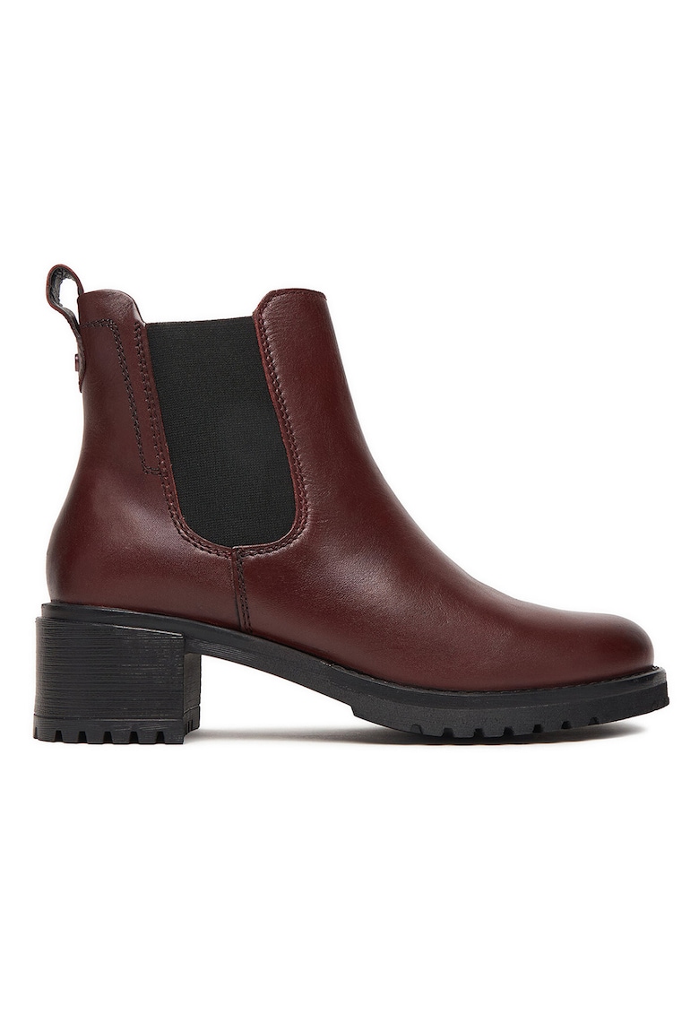 Botine de dama - piele naturala - rosu -