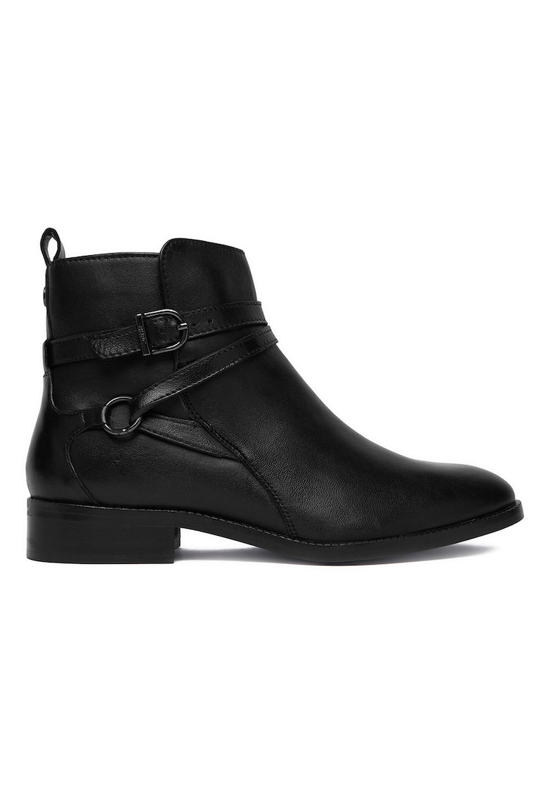 Botine dama din piele naturala - Negru