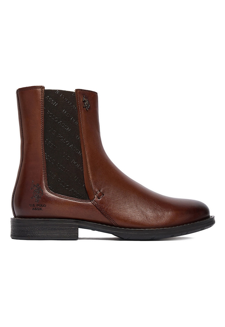 Botine femeie - U S Polo Assn - piele naturala - maro -