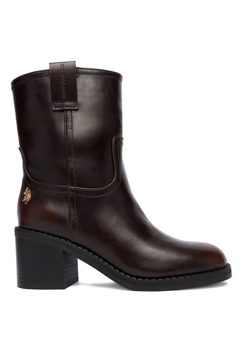 Botine de dama - piele ecologica - maro -