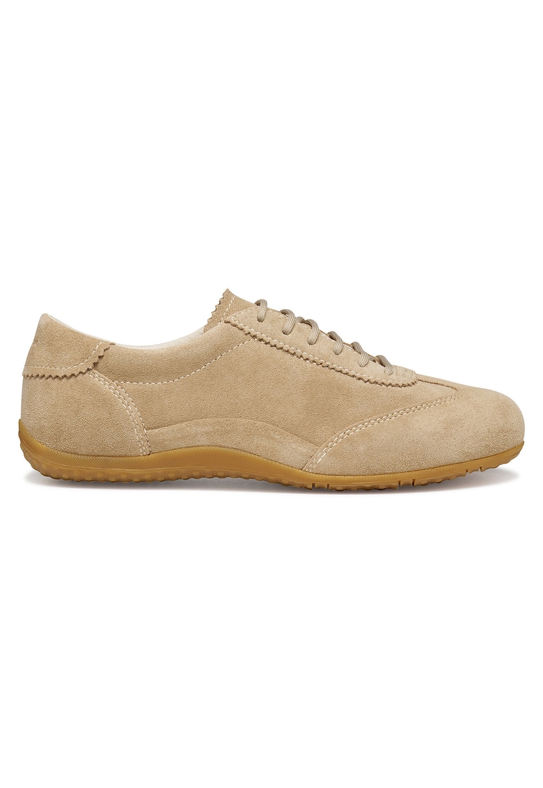 Tenisi dama - piele naturala - maro - material textil
