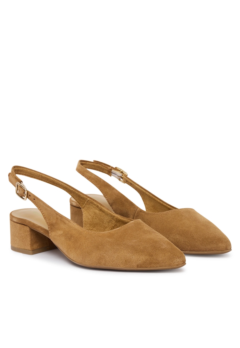 Pantofi eleganți din piele naturală - Maro
