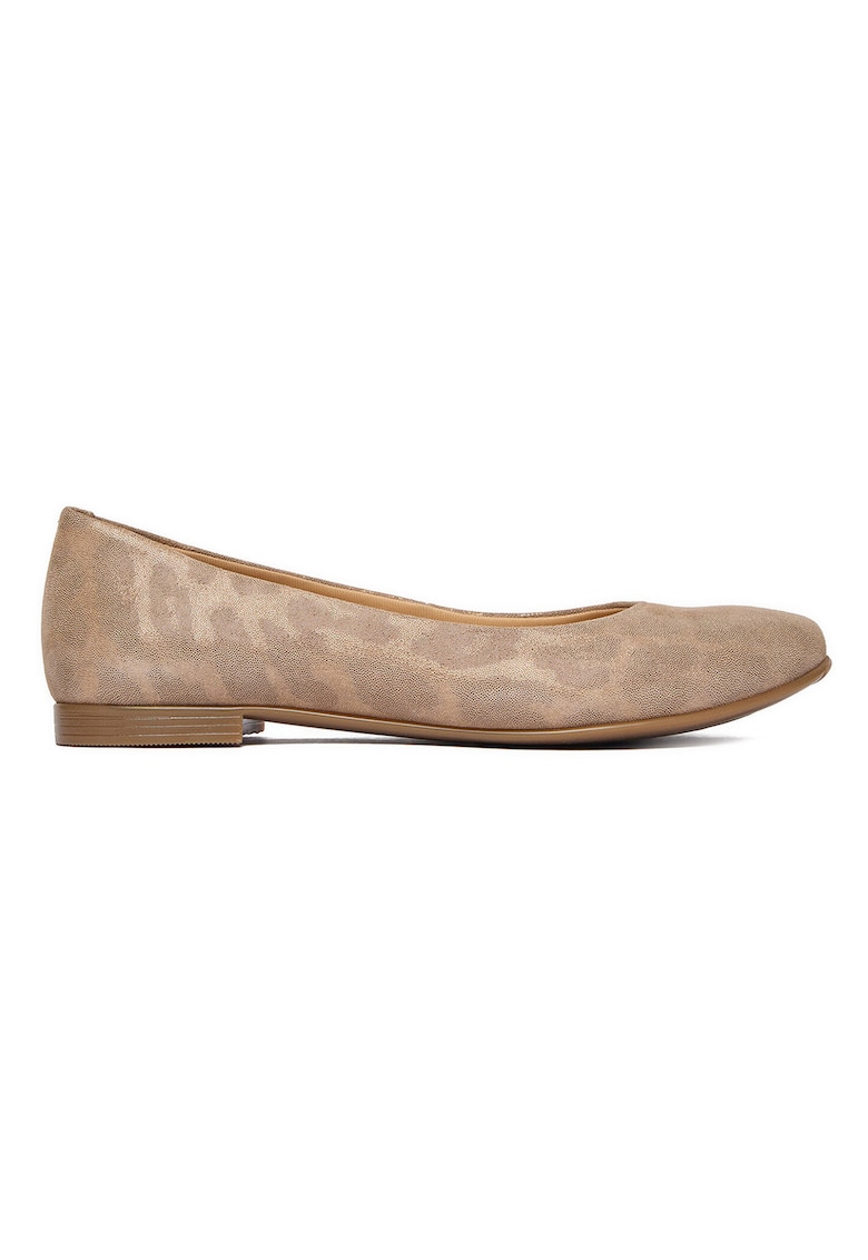 Balerini dama - piele naturala - leopard - bej