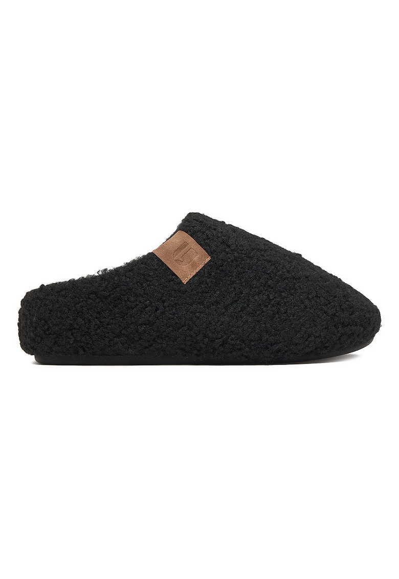Papuci dama - negru - material textil - design slip-on