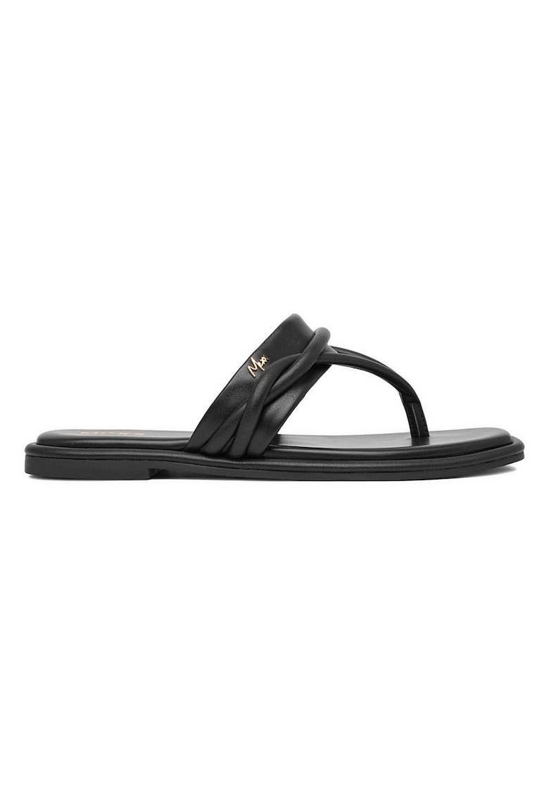 Slapi dama - piele naturala - negru - minimalisti - eleganti