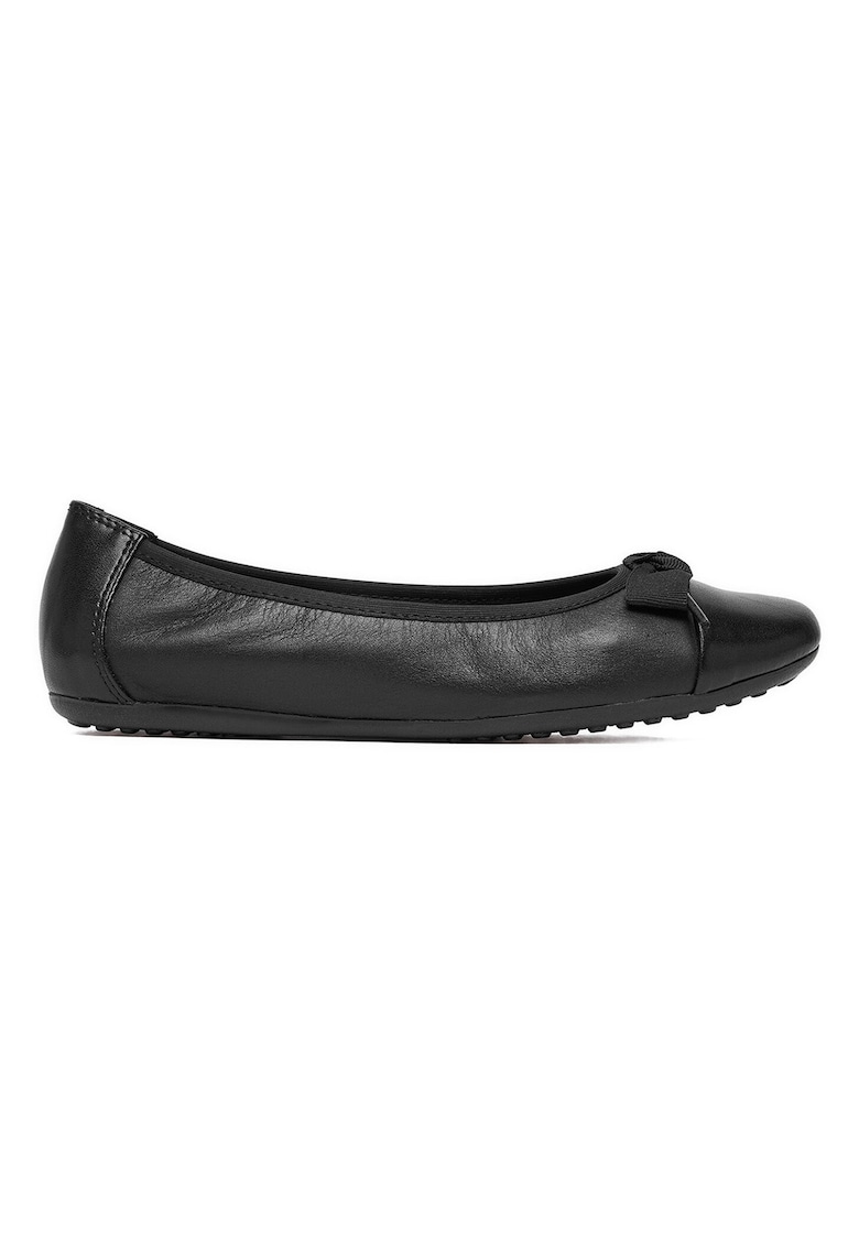 Balerini dama - piele naturala - negru - slip-on - fundita