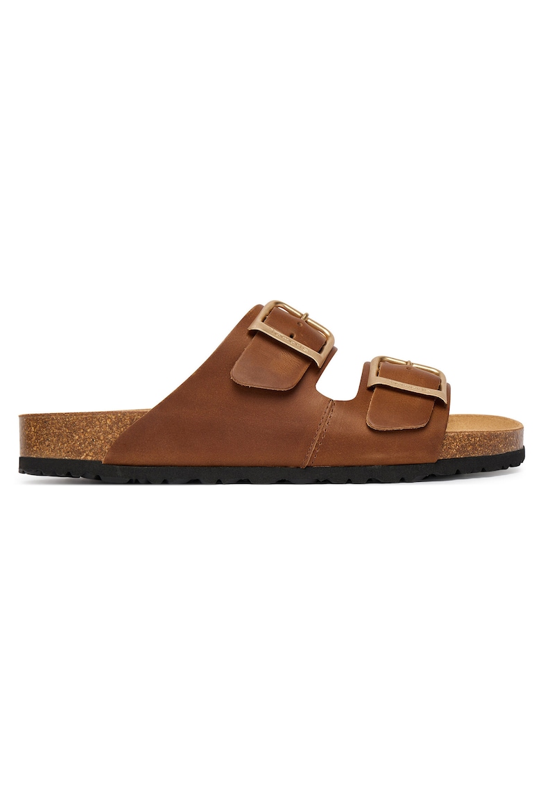 Papuci dama - piele naturala - maro