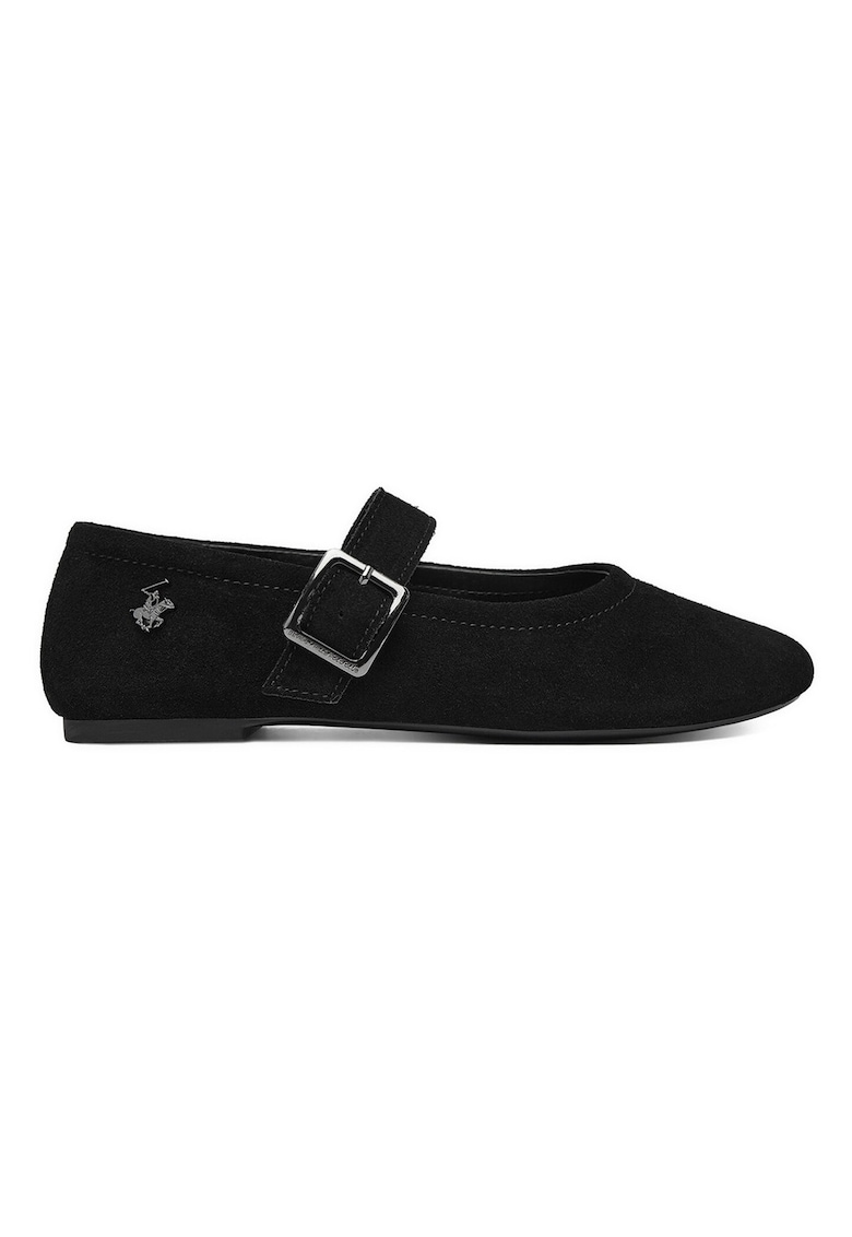 Balerini dama - Piele naturala - Negru
