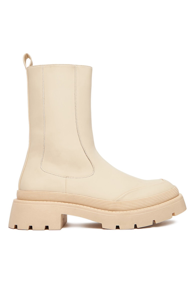Botine femeie - material textil - bej -