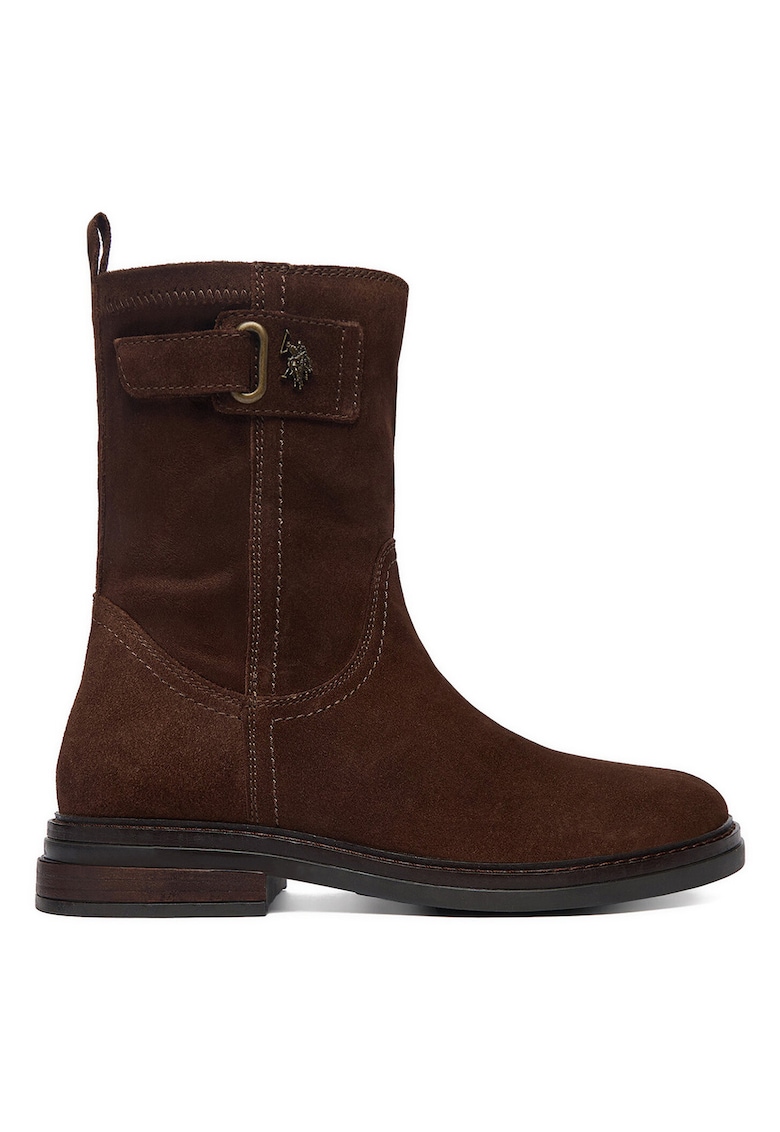Botine dama - U S Polo Assn - piele naturala - maro -