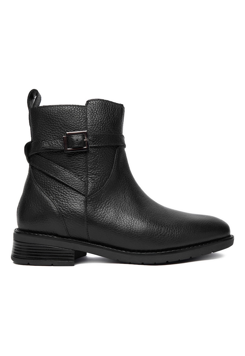 Botine dama - piele naturala - negru - fermoar - interior captusit -
