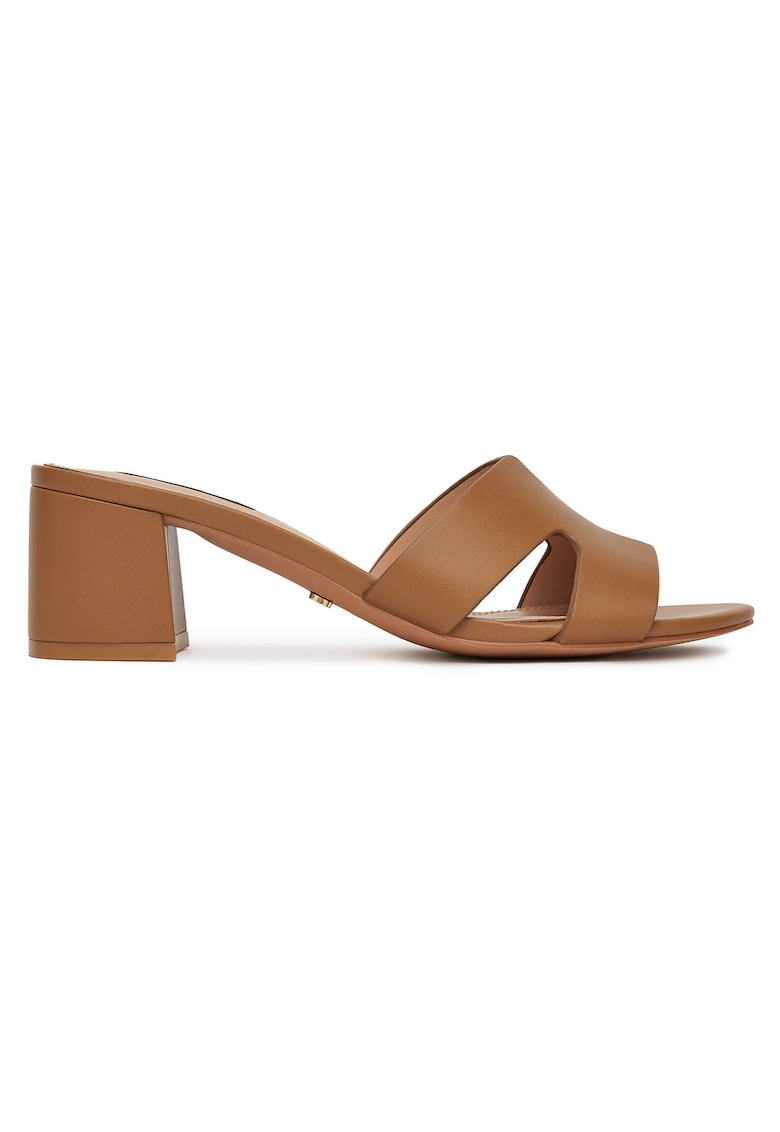 Papuci dama - piele naturala - clasic - maro