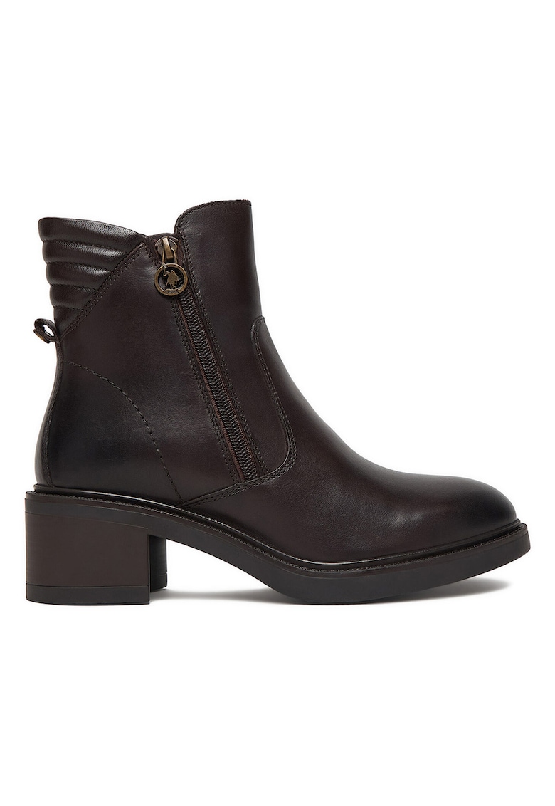 Botine femei - U S Polo Assn - piele naturala - maro -