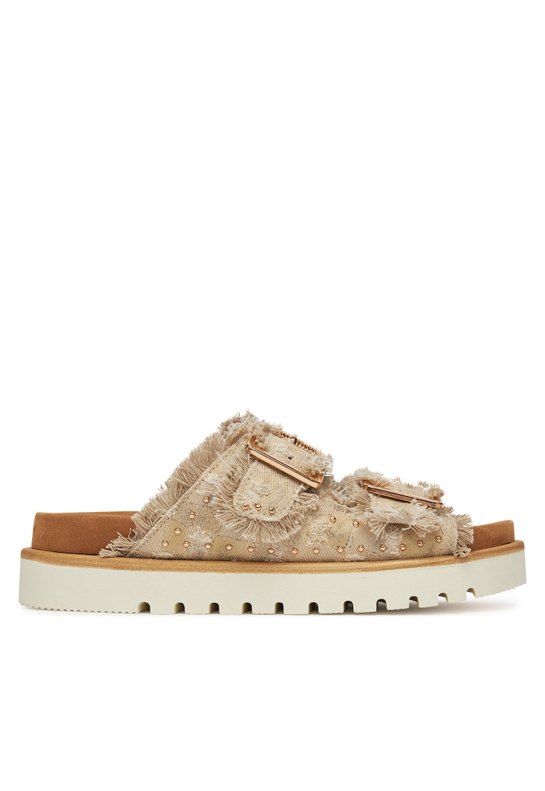 Papuci dama - textil - bej - casual - confortabili
