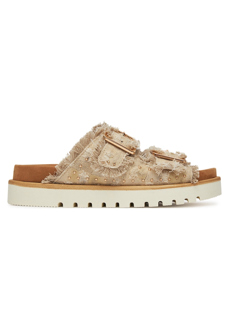 Papuci dama - textil - bej - casual - confortabili