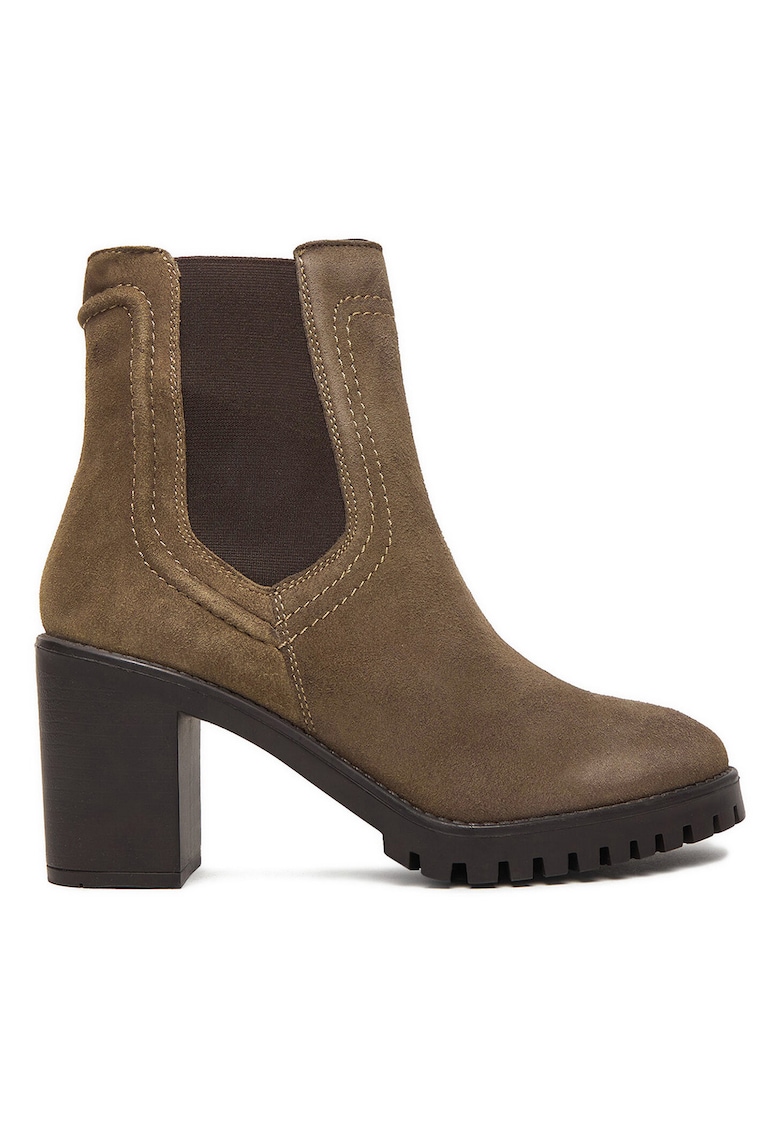 Botine dama - piele naturala - toc clasic - bej