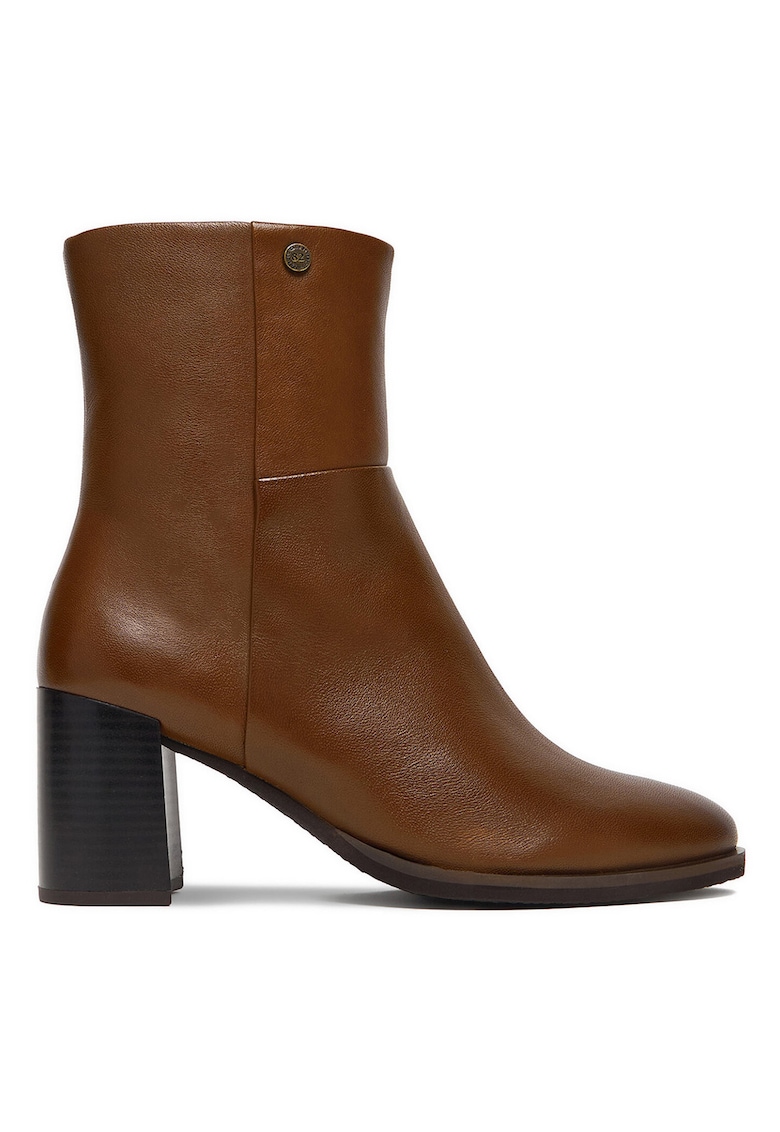 Botine din piele naturala - Maro