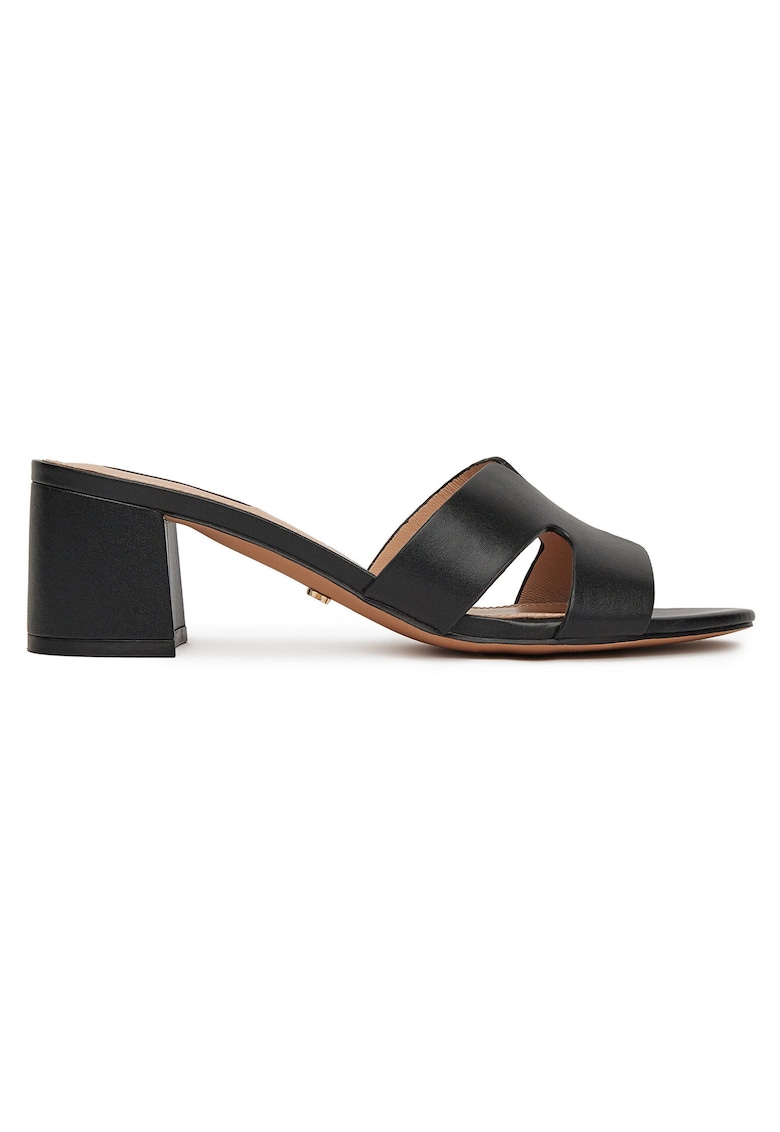 Sandale dama - din piele naturala - toc clasic - negru
