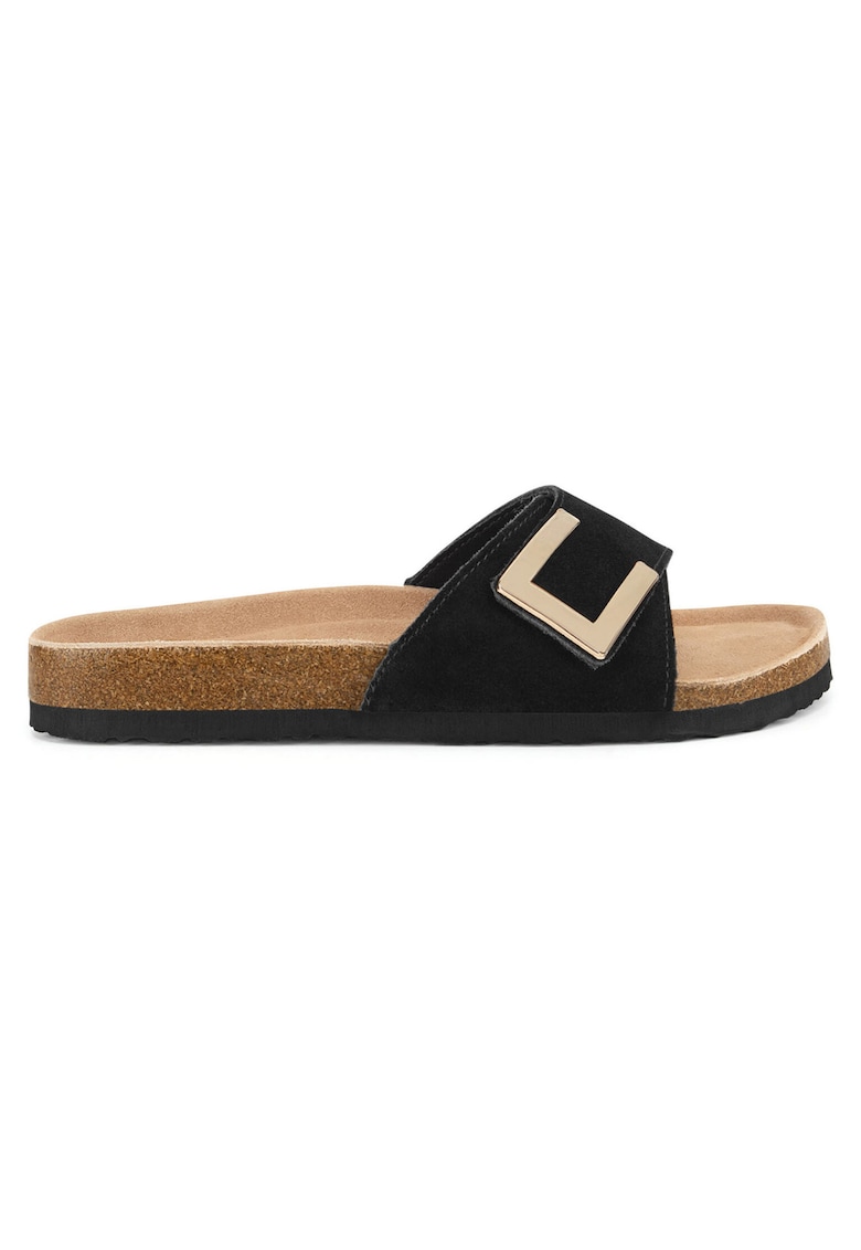 Papuci eleganti dama - din piele naturala - negru