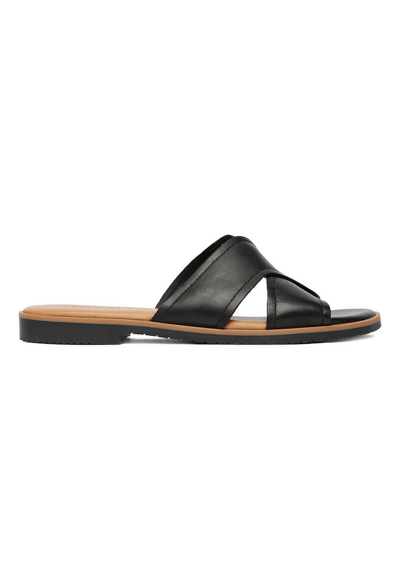Papuci eleganti dama - piele naturala - negru - confortabili