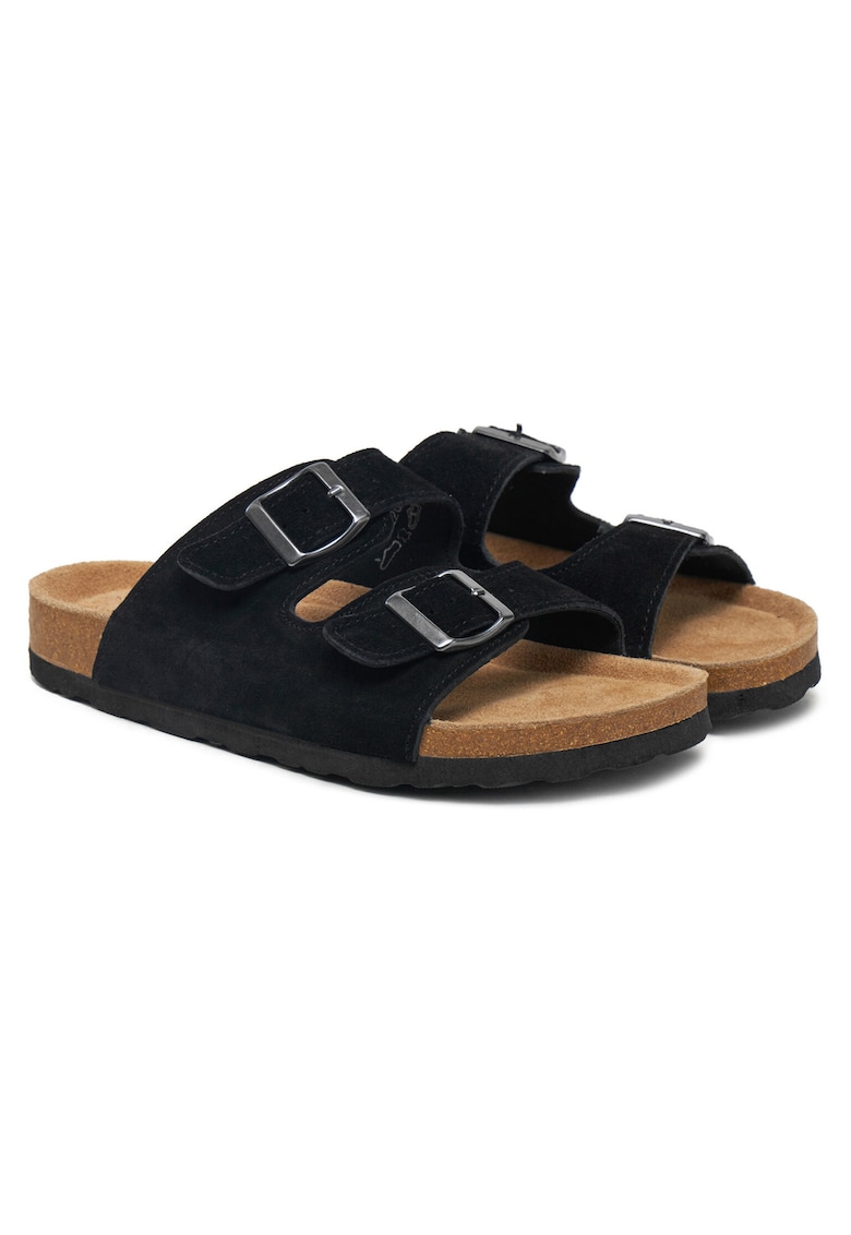 Papuci dama - piele naturala - negru