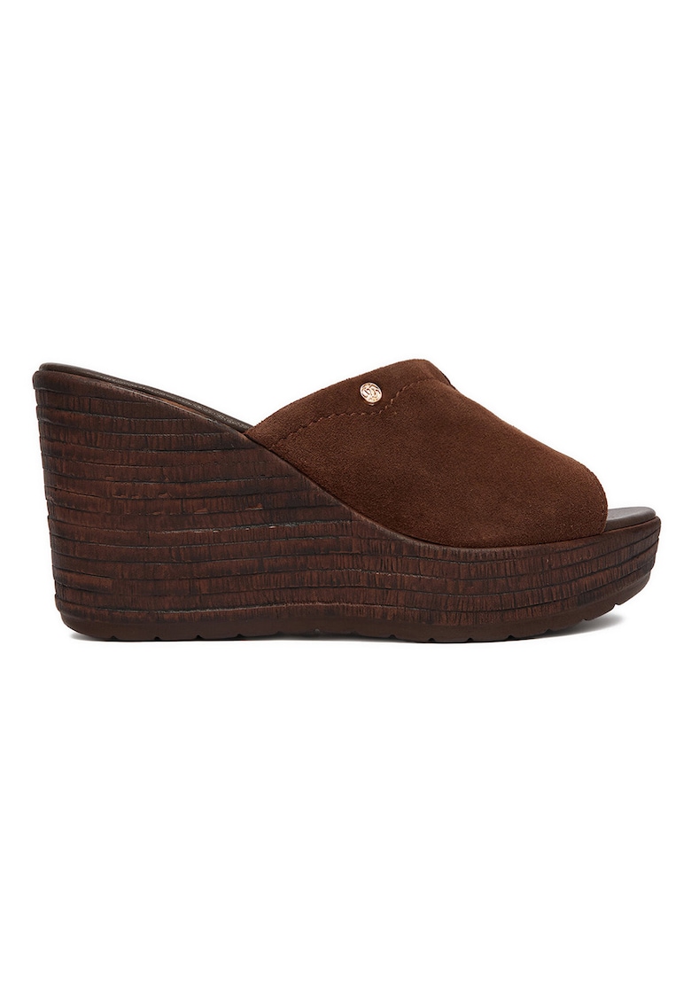 Papuci eleganti dama - piele naturala - maro