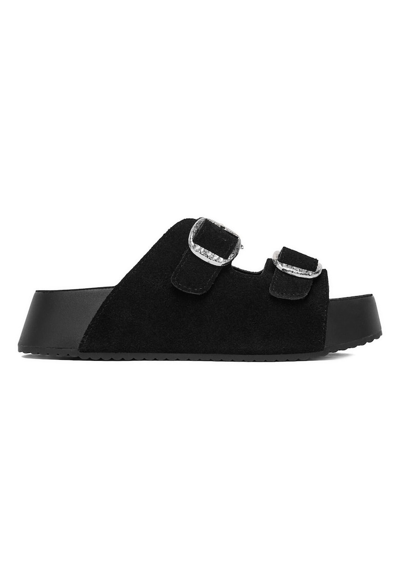 Papuci dama - negru - piele naturala