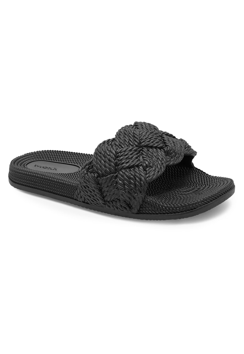 Papuci dama - din sintetic - negru