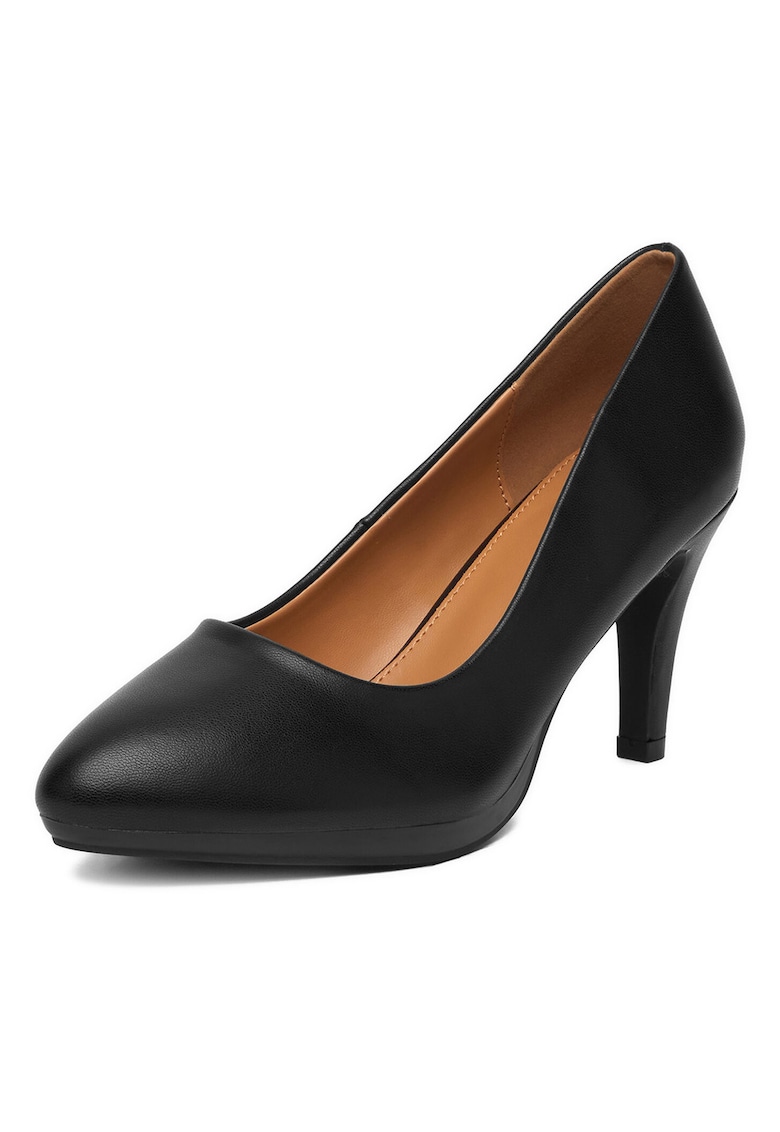 Pantofi dama - toc stiletto - piele ecologica - negru