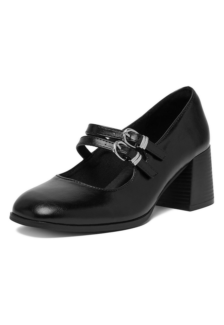 Pantofi pentru dama - toc clasic - negru - sintetic