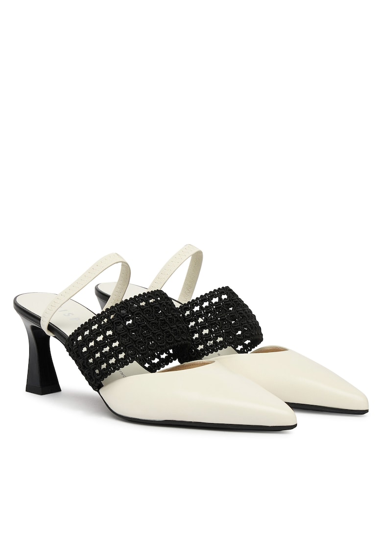 Pantofi dama - piele naturala - clasic - bej/negru