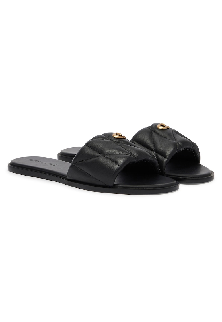 Papuci dama - din piele naturala - negru