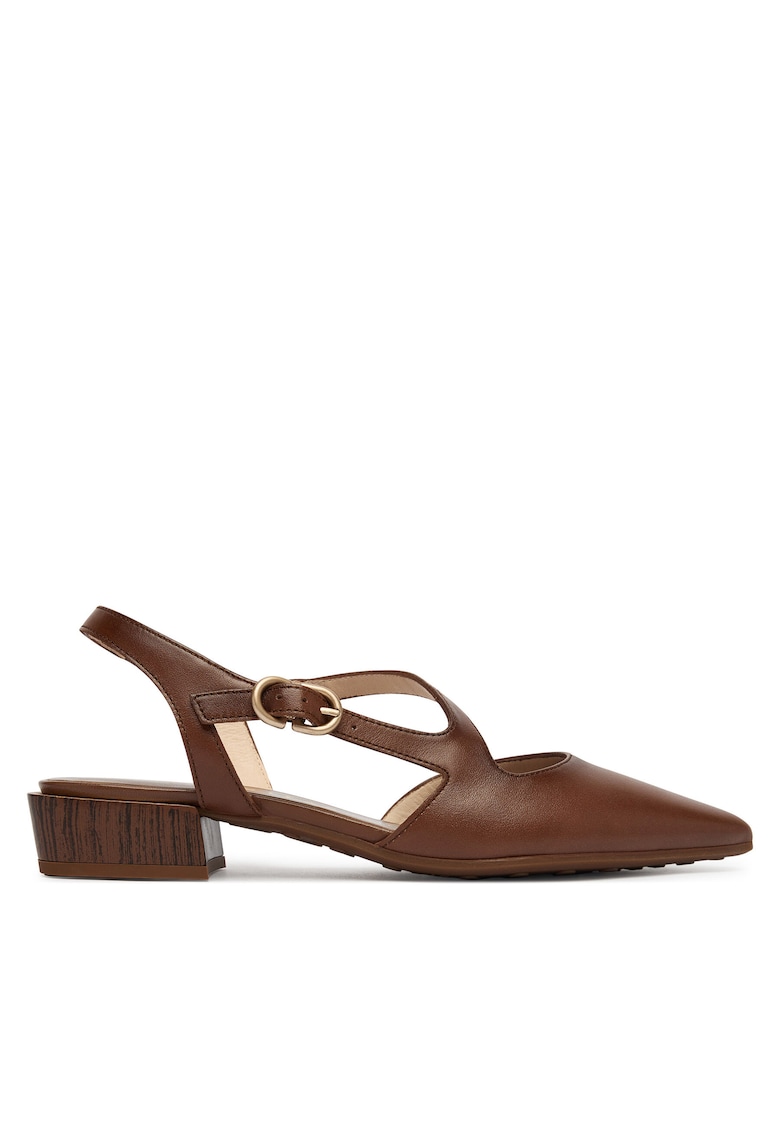 Pantofi dama - piele naturala - toc mic - maro