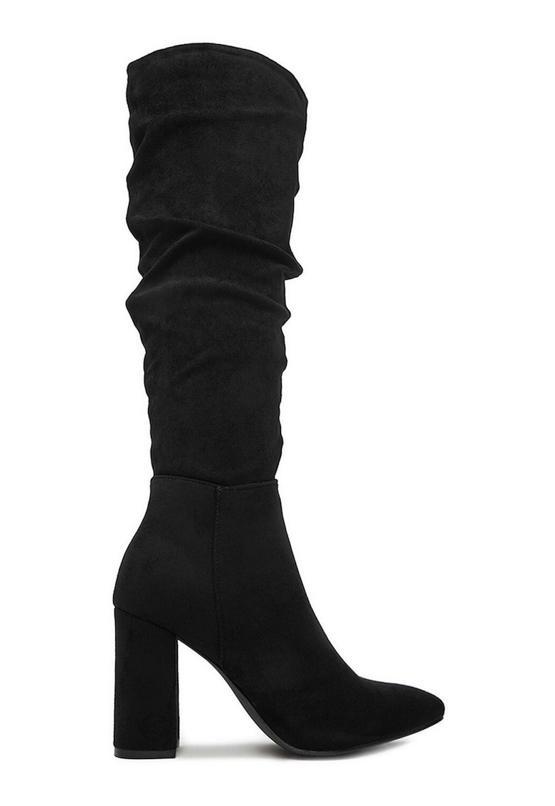 Cizme dama - negru - material sintetic - toc clasic -