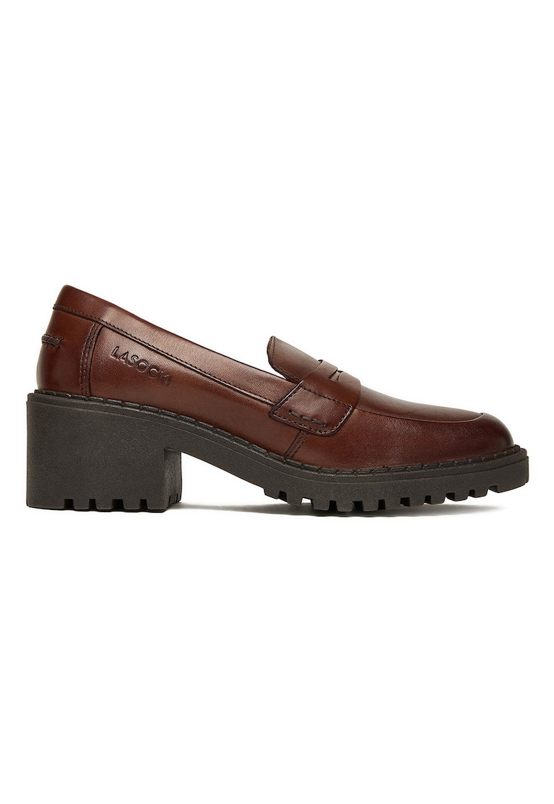 Mocasini dama - piele naturala - cu design clasic - maro