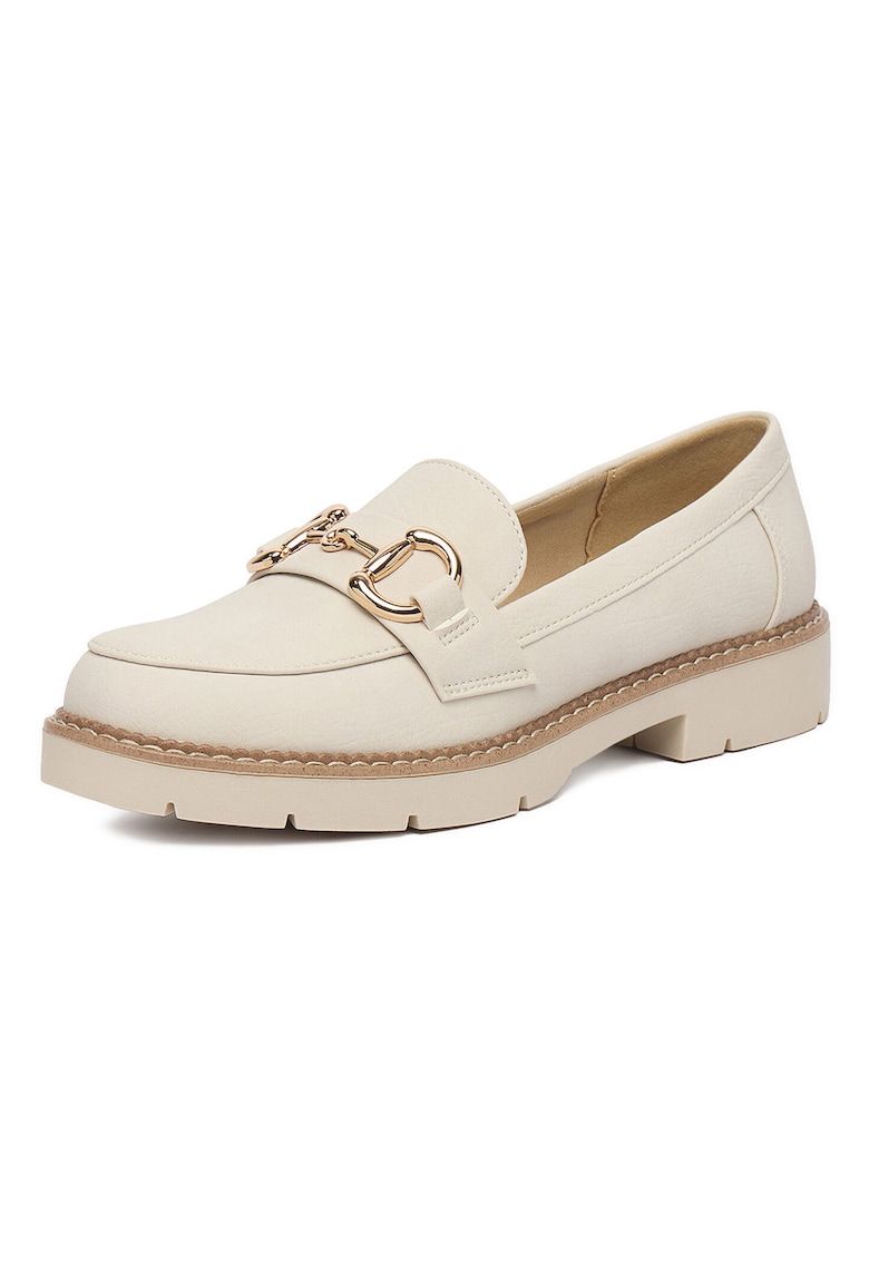 Mocasini dama - material textil - bej