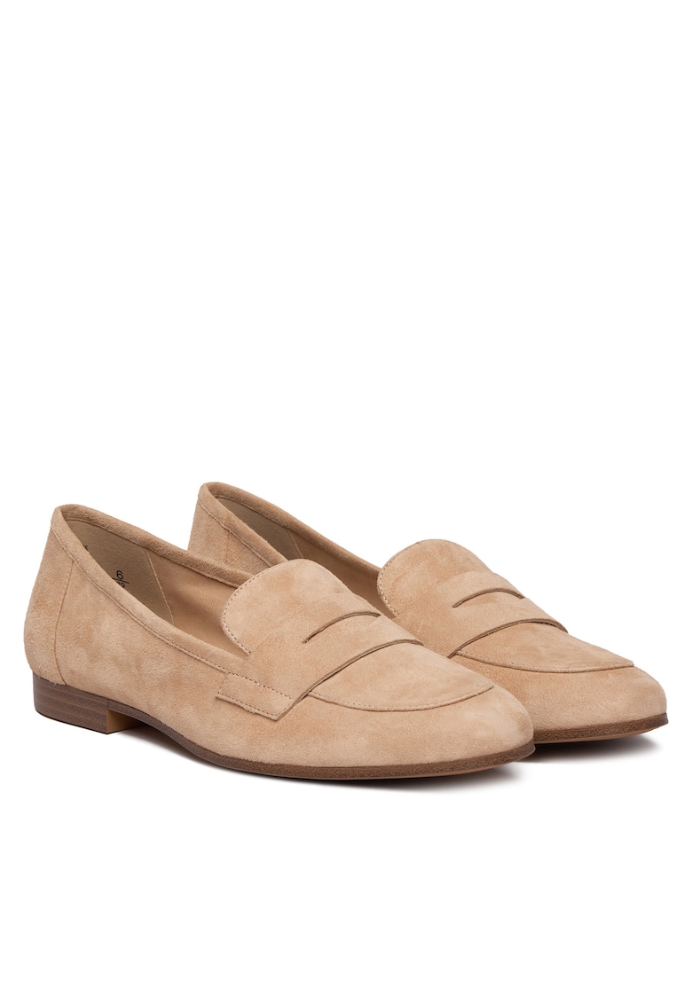 Mocasini dama - piele naturala - bej - confortabili