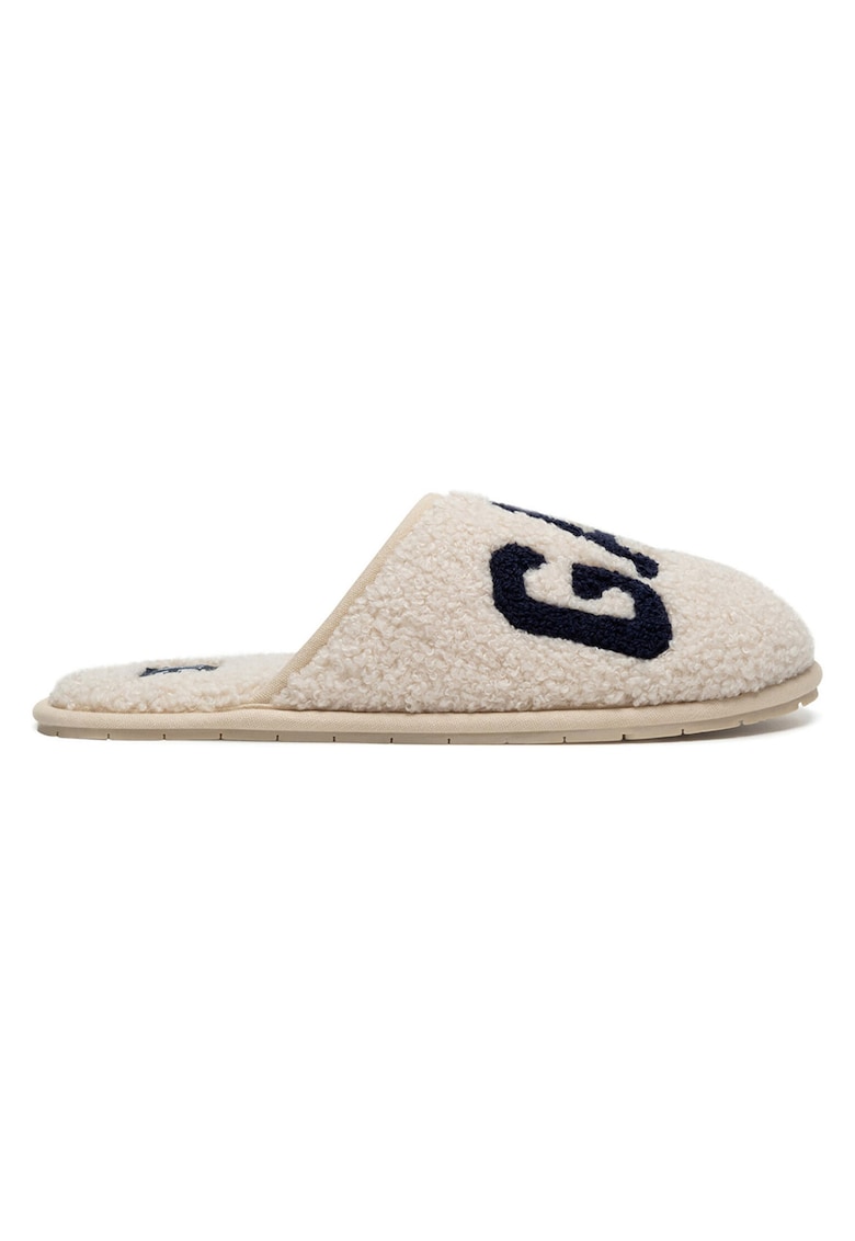 Papuci dama - material textil - Alb
