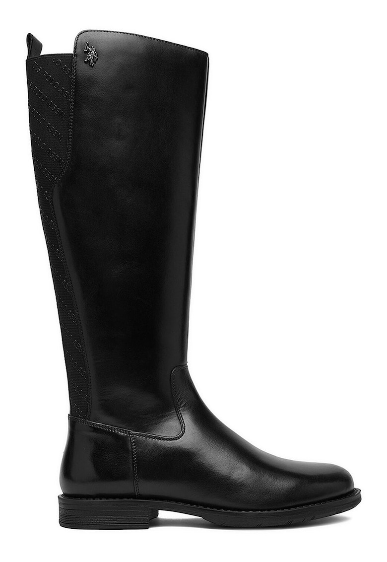 Cizme dama - piele naturala - fermoar - Negru
