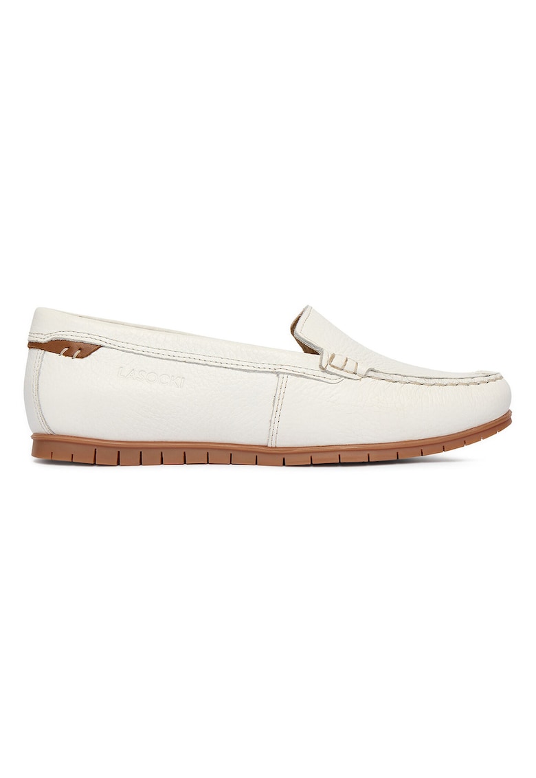 Mocasini de dama - piele naturala - alb