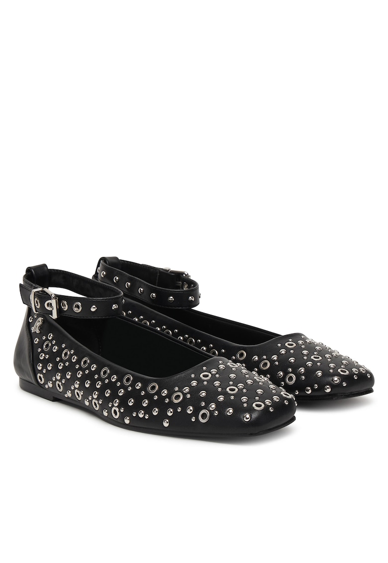 Balerini GWB23 .000.C0027S - Piele ecologica - Negru/Argintiu