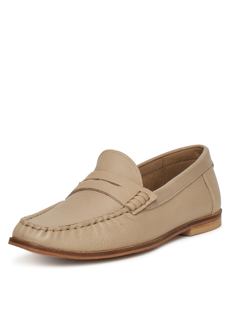 Mocasini dama - de piele naturala - bej