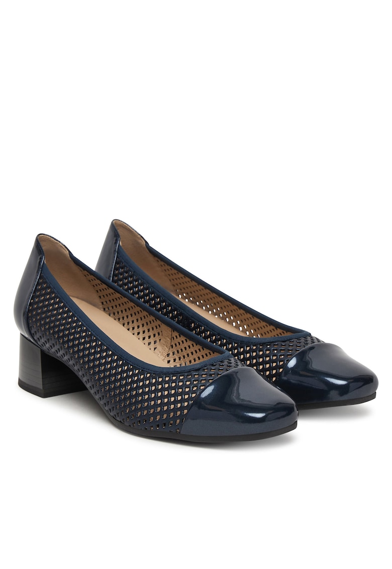 Pantofi din piele naturala pentru femei - Bleumarin