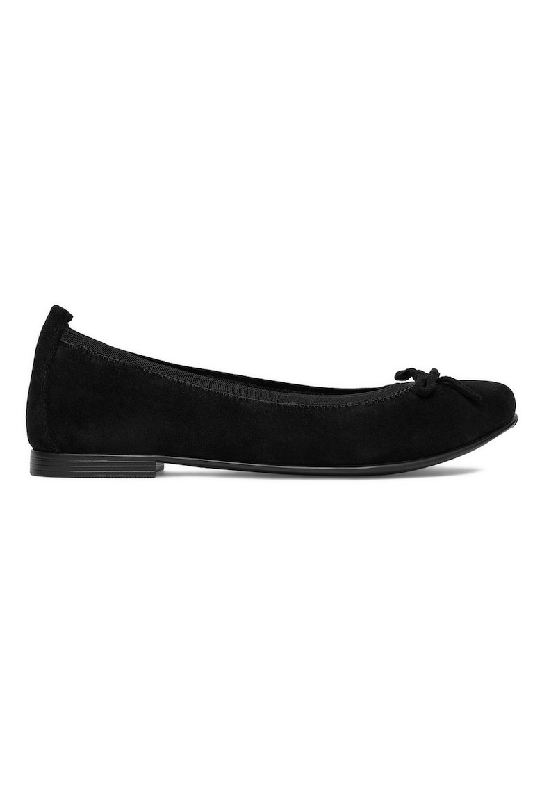 Balerini negri din piele naturală - Negru